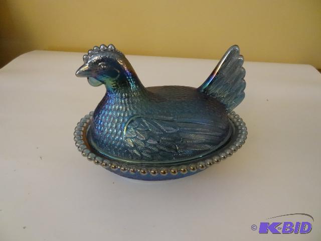 Chicken Candy Dish. Carnival Glass...