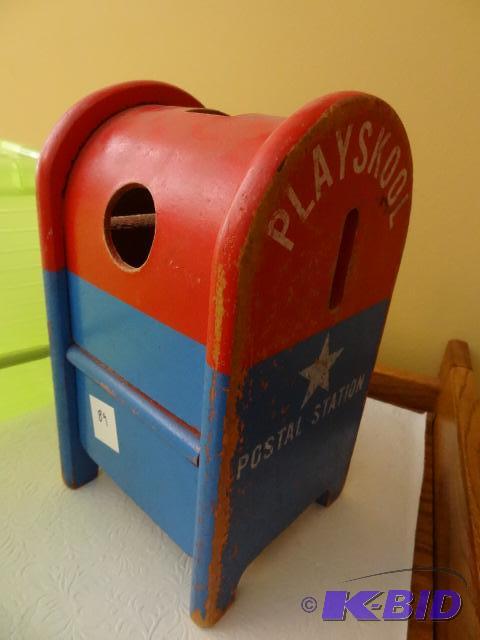 Vintage Playskool Wood Mail Box. For Wood Blo...
