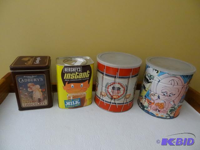 2 Vintage Coffee Cans and 2 Vintage Tins...