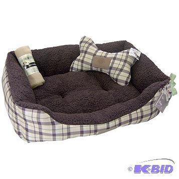 lot 37 image: New with tags&nbspAKC 3-pc. Plaid Cuddler Pe...