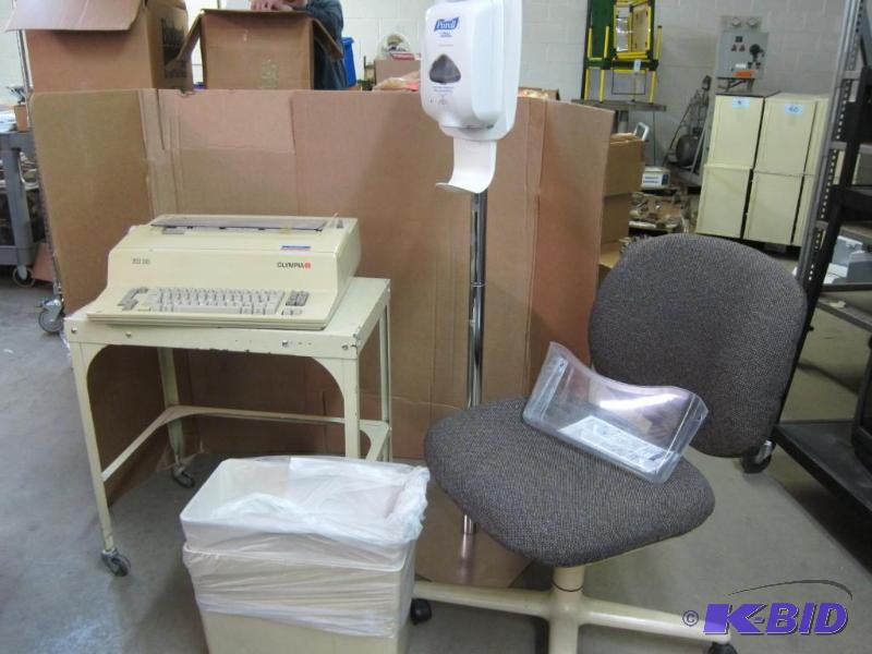 Old School Office with Modern Hand Sanitizing Dispenser