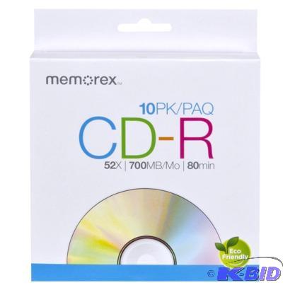 lot 106 image: Lot of 9 Memorex CD-R Discs with Paper Envelopes - 10 PK