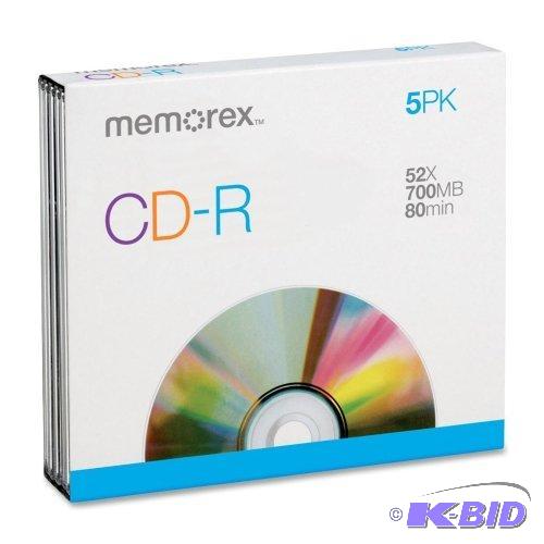 lot 123 image: Lot of 2 CD-R, w Slim Jewel Case, 52X, 700MB80Min, 5PK