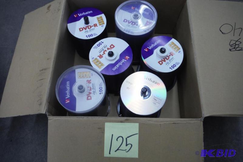 lot 125 image: Lot of 600 Verbatim DVD-Rs 4.7 GB  16x Speed  120 min.