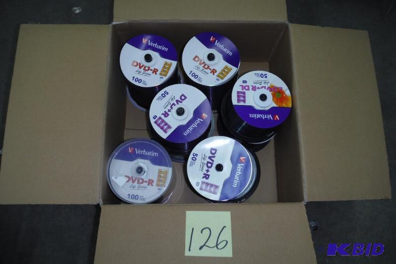 lot 126 image: Lot of 600 Verbatim DVD-Rs 4.7 GB  16x Speed  120 min.
