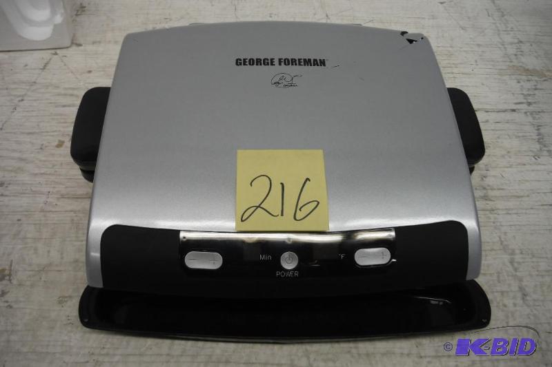 lot 216 image: George Foreman Grill, Cracked but working
