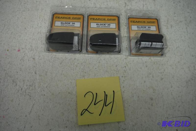 lot 244 image: Lot of 3 Pearce Grip Glock 30 Grip Extensions