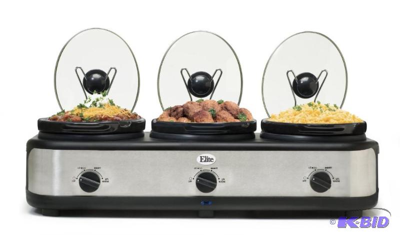 lot 268 image: MaxiMatic EWMST-325 Elite Platinum Triple Slow Cooker