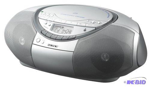 lot 62 image: Sony CFDS350 Portable CD Radio Cassette Recorder Boombox Speaker System (Silver)