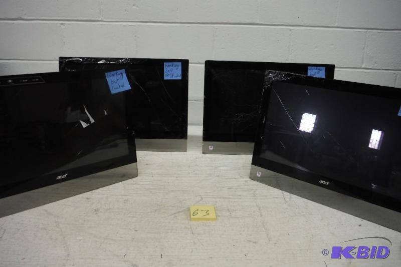 lot 63 image: Lot of four cracked Acer T232HL Abmjjz 23-Inch (1920 x 1080) Touchscreen Widescreen Monitors
