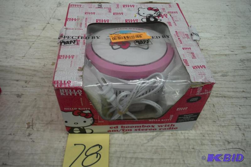 lot 78 image: HELLO KITTY KT2024A Stereo AMFMCD Boom Box