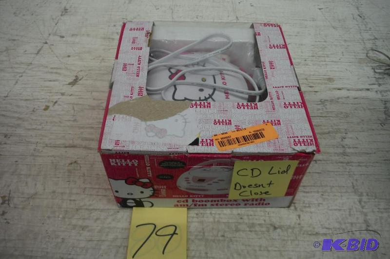 lot 79 image: HELLO KITTY KT2024A Stereo AMFMCD Boom Box