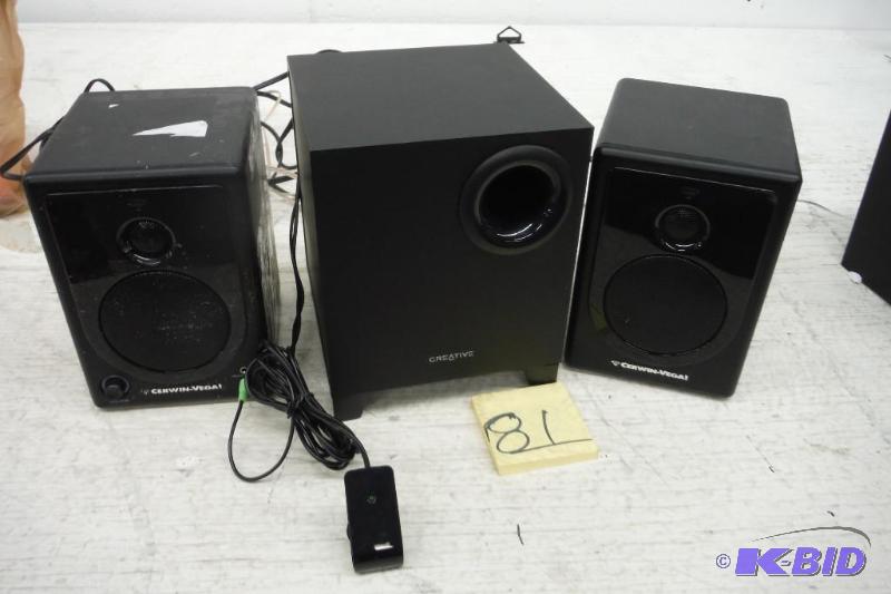 lot 81 image: Creative  mini sub with cerwin vega sides  Not matching set but work together