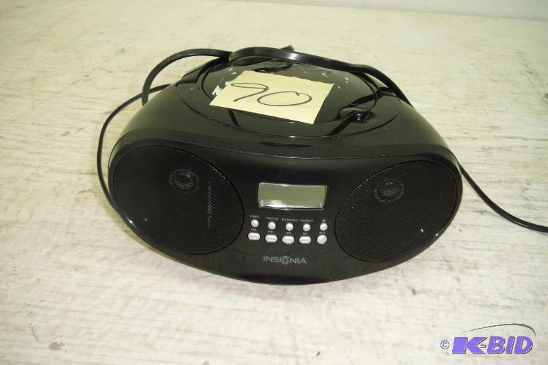 lot 90 image: Insignia - CD Boombox with AMFM Tuner - Black