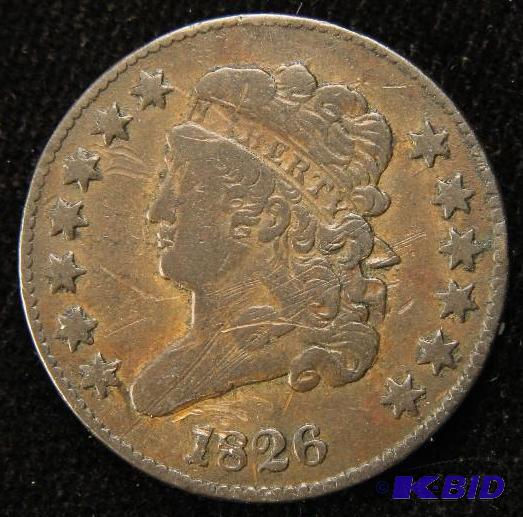 1826 US HALF CENT VF