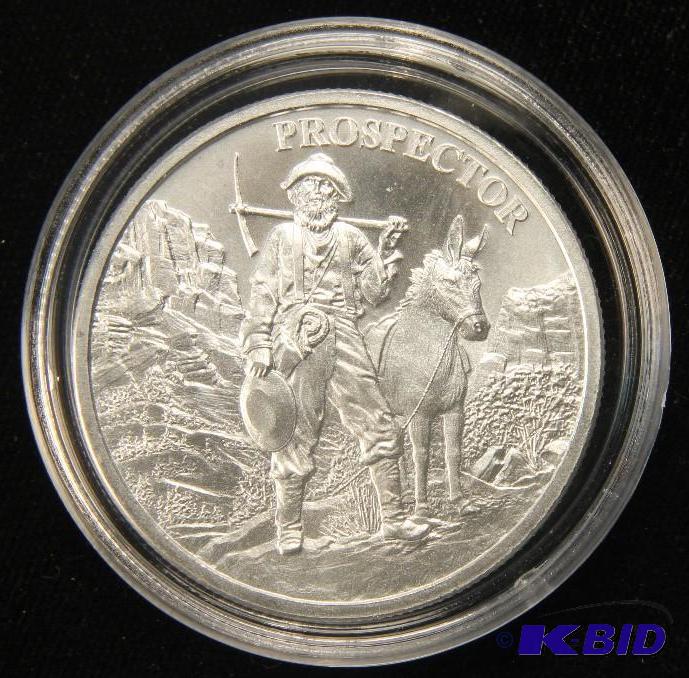 1 TROY Oz. .999 FINE SILVER PROSPECTOR ROUND