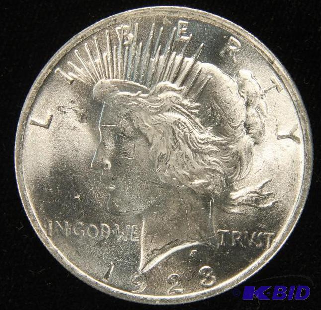 1923 PEACE DOLLAR BRILLIANTLY UNCIRCULATED BU UNC
