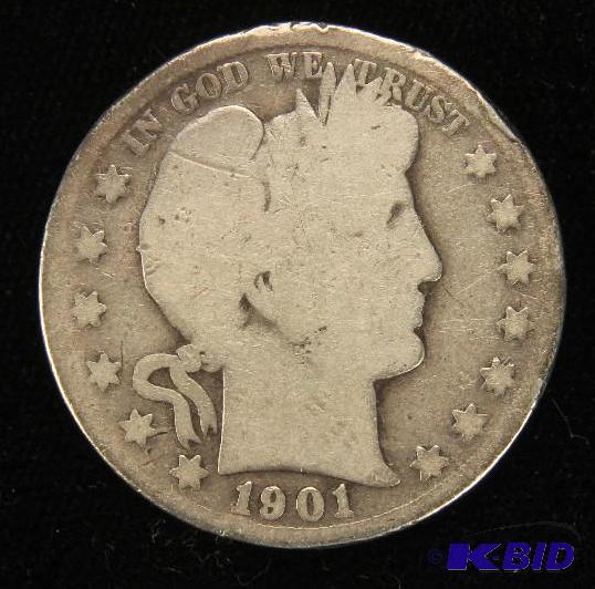 1901 O BARBER SILVER HALF DOLLAR