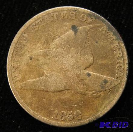 1858 FLING EAGLE CENT