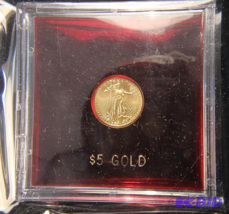 2009 5 DOLLAR GOLD EAGLE 110 Oz. .999 FINE GOLD IN LUCITE HOLDER