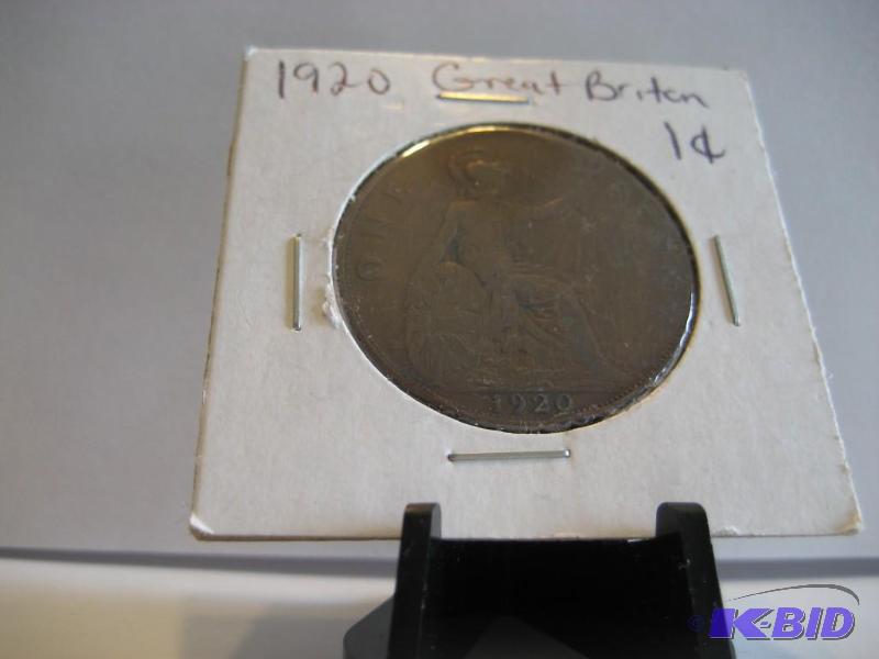1920 GREAT BRITAIN ONE CENT, LARGE CENT