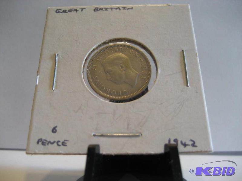 1942 GREAT BRITAIN 6 PENCE 50% SILVER