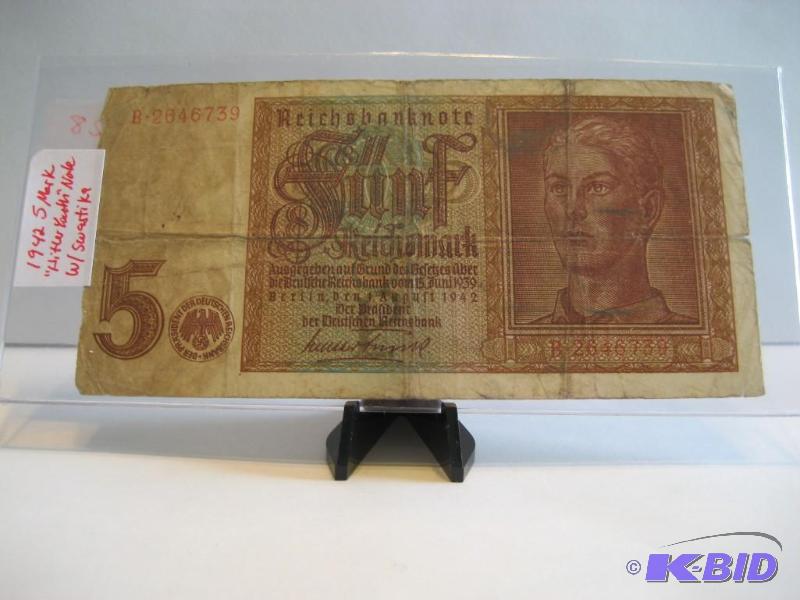 1942 GERMAN 5 MARK NOTE