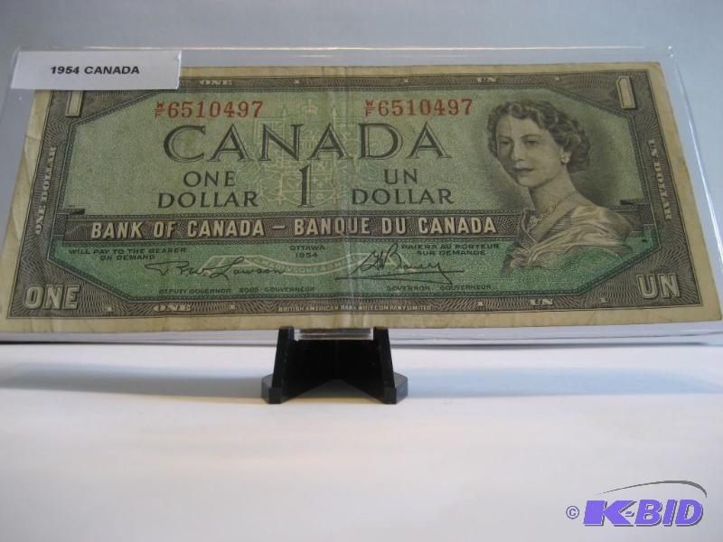 1954 CANADA ONE DOLLAR BILL