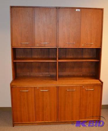 lot 1 image: Beautiful Wood storage cabinet 79x60x20"...