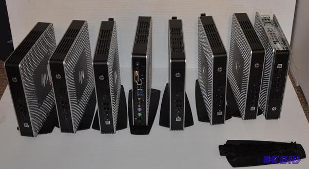 lot 114 image: 8 HP T610 Thin Client computer - stand is inc...