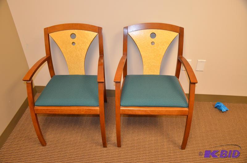lot 12 image: Two executive wooden chairs made by Lazy Boy ...