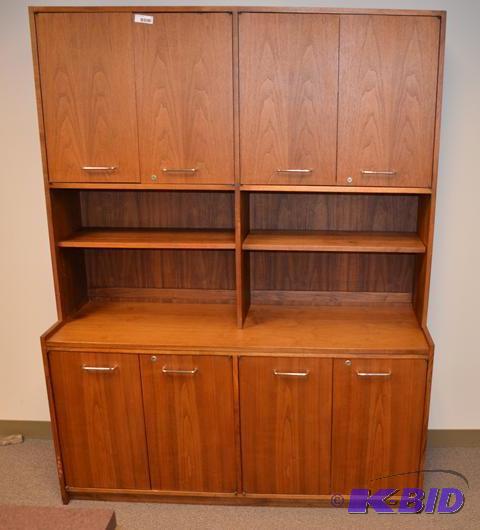 lot 2 image: Beautiful Wood storage cabinet 79x60x20"...
