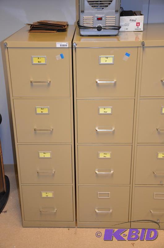 lot 45 image: Two metal four drawer filing cabinet 15x28x52...