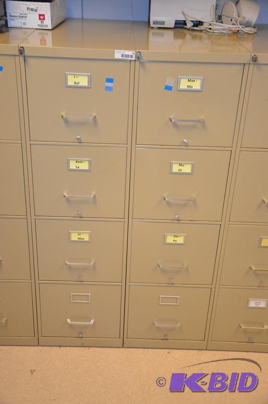 lot 46 image: Two metal four drawer filing cabinet 15x28x52...