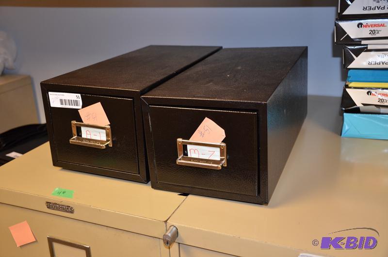 lot 51 image: Two metal card files 8x16x7"...