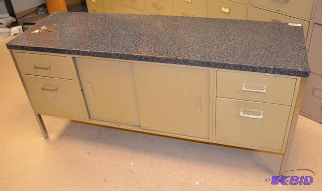 lot 56 image: Metal storage cabinettable 20x29x63 with 4 d...