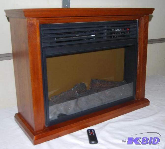 Rolling Infrared Fireplace With Mantel, adjus...