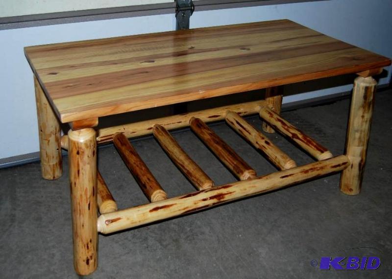 Castlecreek Log Coffee Table, logs are peeled...