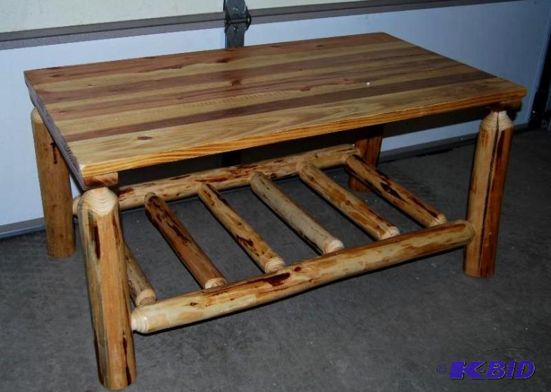 Castlecreek Log Coffee Table, logs are peeled...