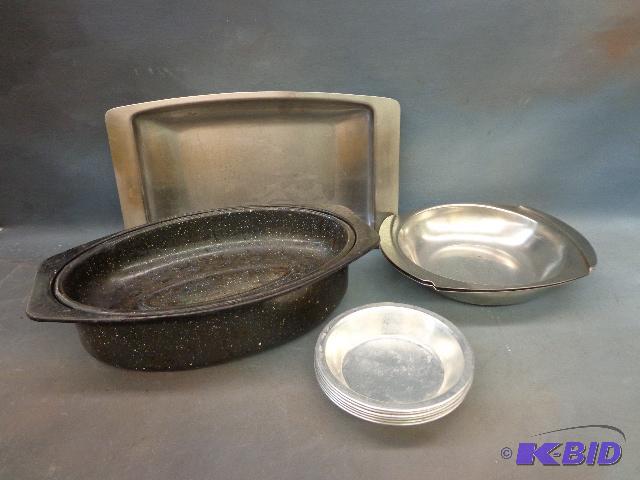 lot 108 image: Roaster Pan, Serving trays   Rpaster is 13&qu...