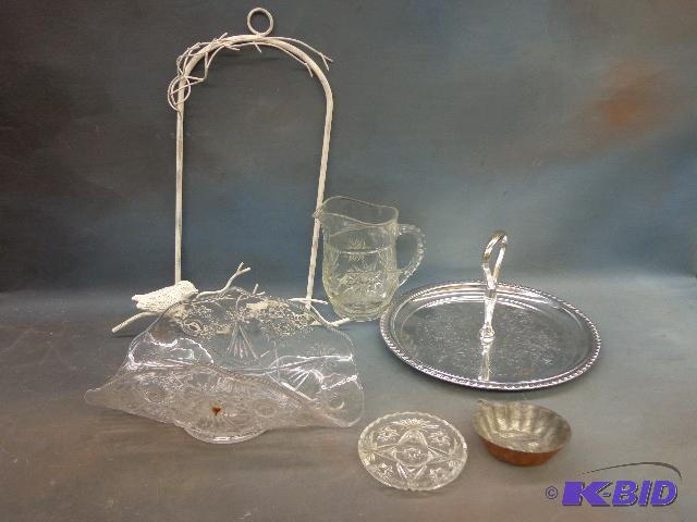 lot 111 image: Wall Hanging,Crystal Picture and Serving Tray...