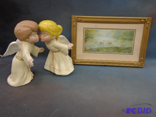 lot 112 image: Angel Statues and Picture   Angels are 10&quo...