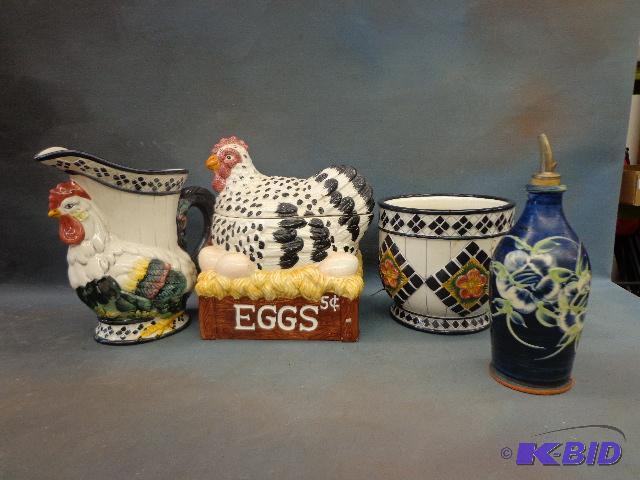 lot 128 image: Kitchen Cuties   Rooster cookie jar  Rooster ...