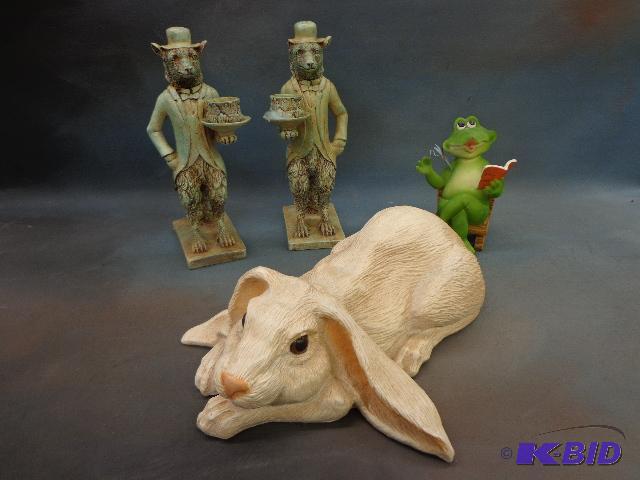 lot 55 image: Statues   Wolf candleholders are&nbsp10"...