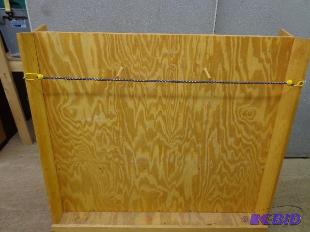 lot 72 image: Gun Rack   Holds 15 guns per side  49 X 50 ...