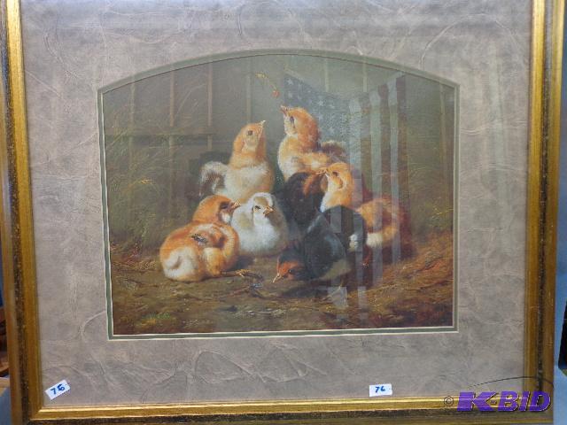 lot 76 image: Baby Chicks Picture   32 X 26 ...