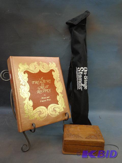 lot 87 image: Recipe Book, Wooden Box and On Stage Music St...