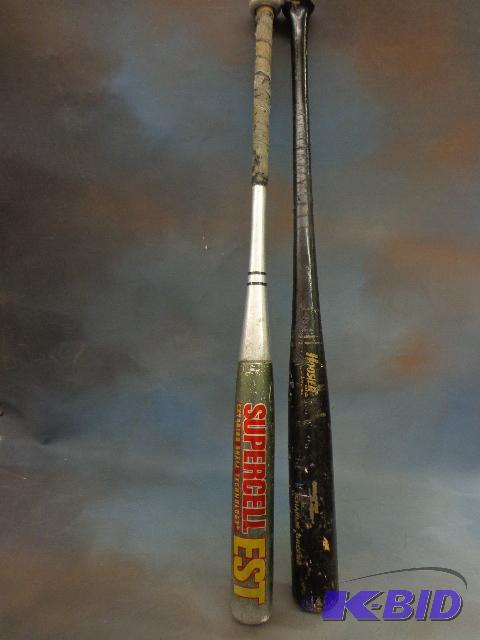 lot 9 image: Baseball Bats   Wooden Hoosier bat 34" l...