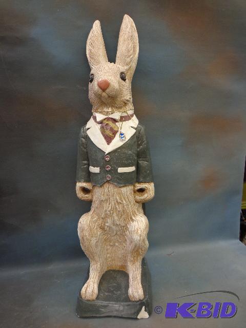 lot 97 image: Bunny Statue   Ceramic  29" tall ...
