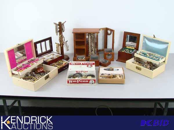 lot 2 image: HUGE Lot of Designer Costume Jewelry in 8 Jewelry BoxesHolders